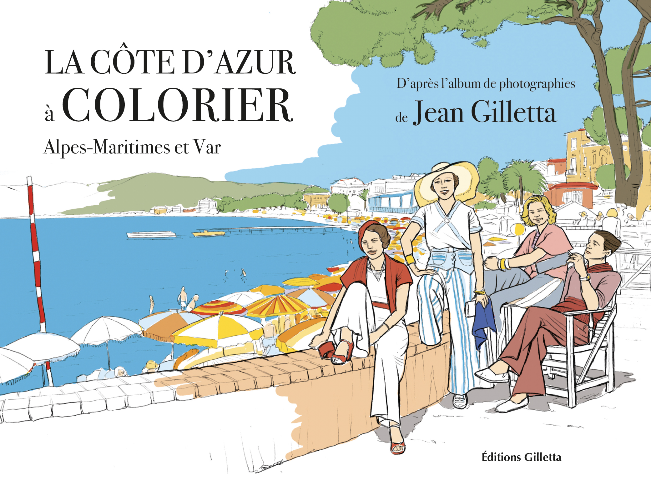 cote-dazur-a-colorier-jean-gilletta-alpes-maritimes-var-photographie-ancienne-carte-postale