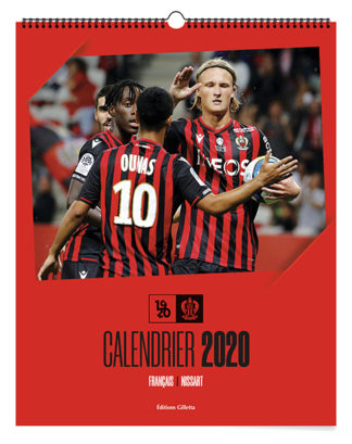 Couverture - OGC Nice, calendrier 2020 Editions Gilletta